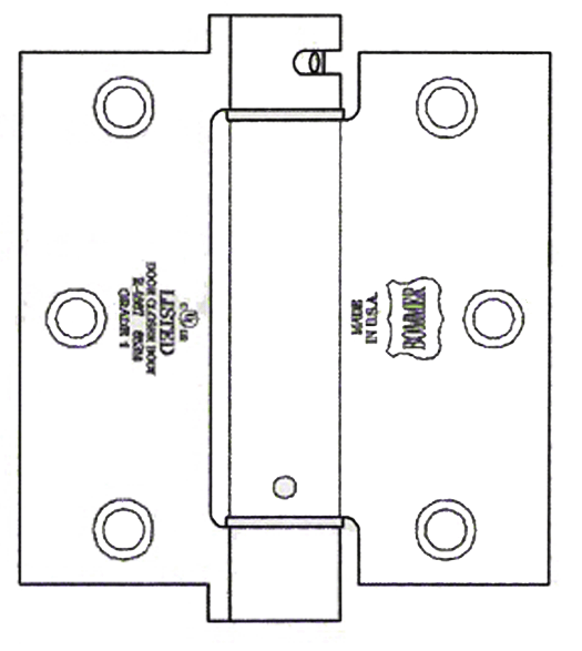 Doorware.com 3-1/2 x 3-1/2  x Square Corners Heavy Duty Spring Hinge, Pair, Bommer LB4310C-350