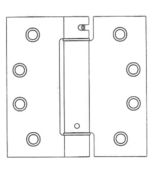 4 x 4  x Square Corners Heavy Duty Spring Hinge, Pair, Bommer LB4310C-400