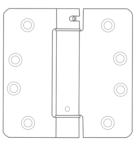 4 x 4 x 1/4 Radius Spring Hinge, Pair, Bommer LB4311-400