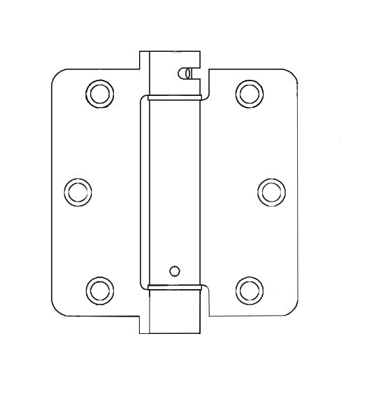 3-1/2 x 3-1/2  x 1/4 Radius Heavy Duty Spring Hinge, Pair, Bommer LB4311C-350
