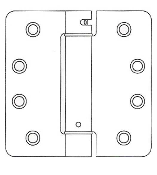 4 x 4 x 1/4 Radius Heavy Duty Spring Hinge, Pair, Bommer LB4311C-400