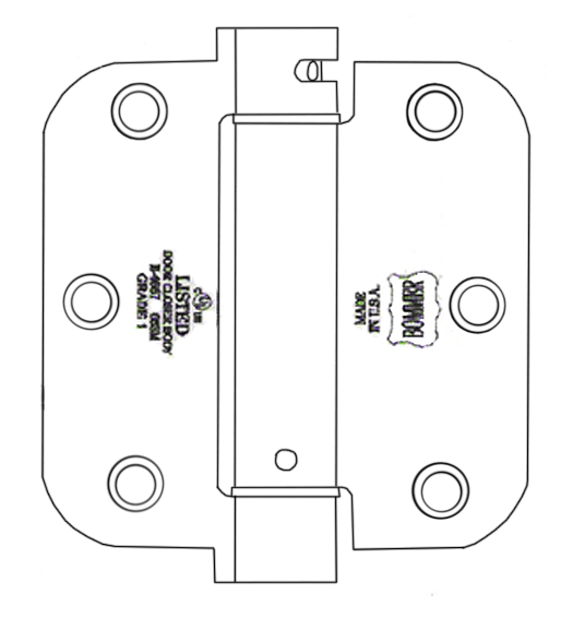 Doorware.com 3-1/2 x 3-1/2 x 5/8 Radius Spring Hinge, Pair, Bommer LB4312-350