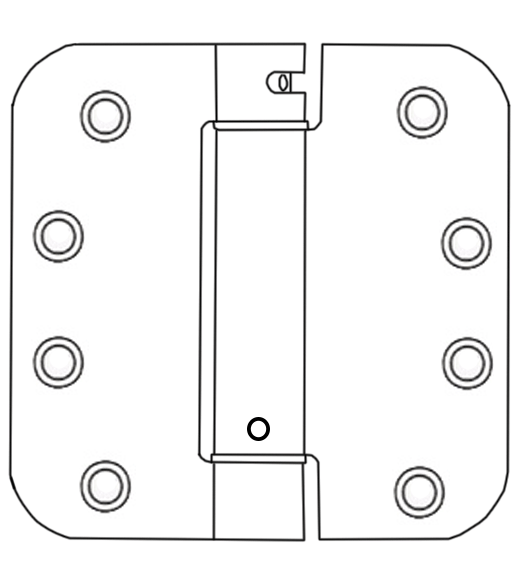 4 x 4 x 5/8 Radius Spring Hinge, Pair, Bommer LB4312-400