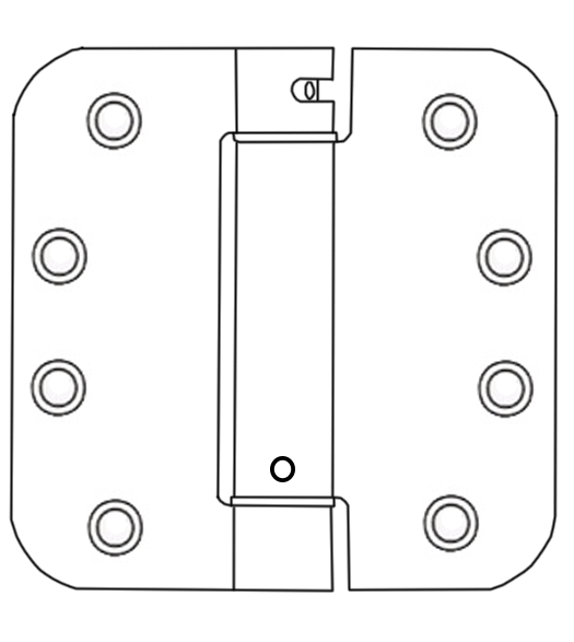 4 x 4 x 5/8 Radius Heavy Duty Spring Hinge, Pair, Bommer LB4312C-400