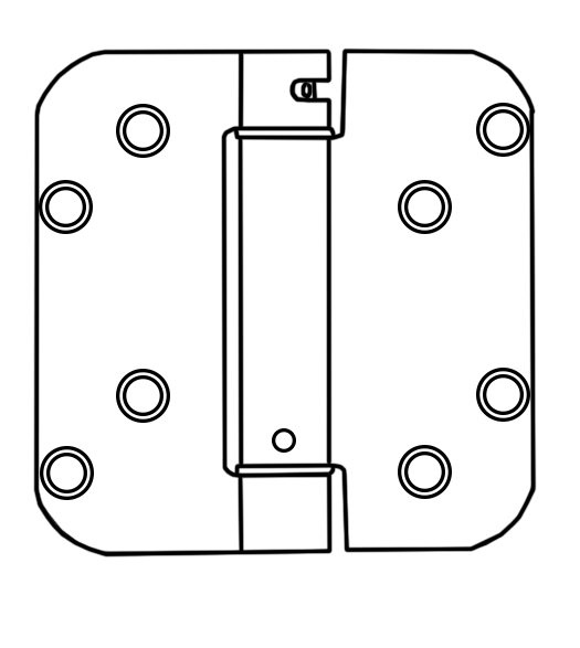 4 x 4 x 5/8 Radius Acorn Door Spring Hinge, Pair, Bommer LB4360-400