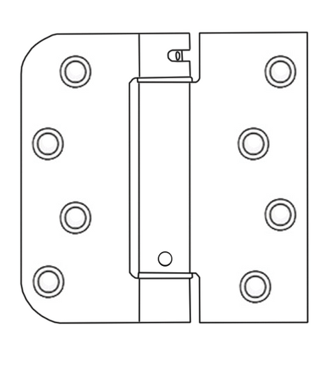 4 x 4 x 5/8 Radius x Sq Corner Castlgate Door Spring Hinge, Pair, Bommer LB4361-400