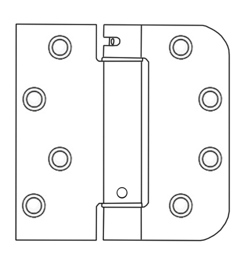 4 x 4 x 5/8 Radius x Sq Corner Johnson Integrity Door Spring Hinge, Pair, Bommer LB4376-400