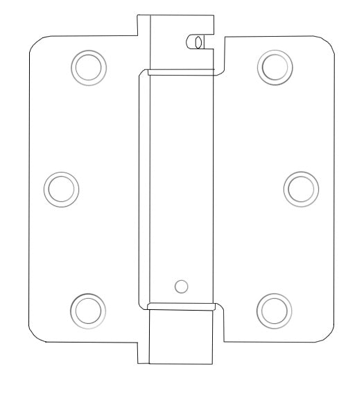 Doorware.com 3-1/2 x 3-1/2  x 1/4 Radius Stainless Steel Spring Hinge, Pair, Bommer LB4391C-350