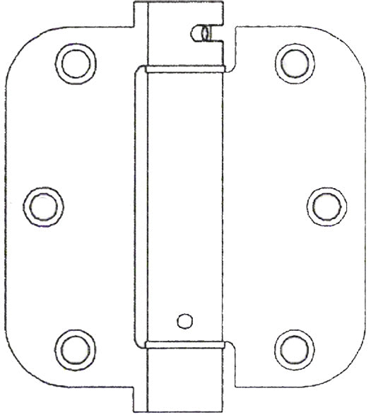 3-1/2 x 3-1/2  x 5/8 Radius Heavy Duty Spring Hinge, Pair, Bommer LB4312C-350