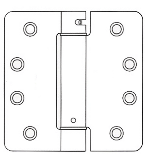 Doorware.com 4 x 4 x 1/4 Radius Stainless Steel Spring Hinge, Pair, Bommer LB4391C-400-630
