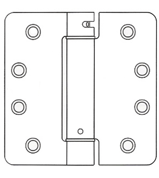 Doorware.com 4 x 4 x 1/4 Radius Stainless Steel Spring Hinge, Pair, Bommer LB4391C-400-630