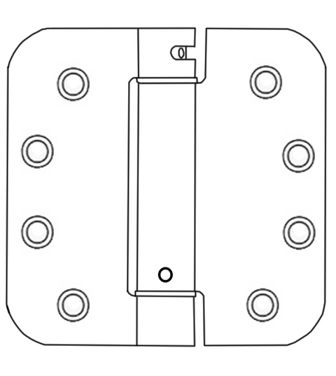 4 x 4 x 5/8 Radius Stainless Steel Spring Hinge, Pair, Bommer LB4392C-400-630
