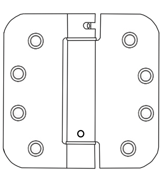 4 x 4 x 5/8 Radius Stainless Steel Spring Hinge, Pair, Bommer LB4392C-400-630