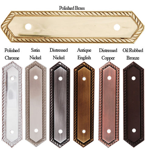 Rope Backplate for 3 inch or 3-1/2 inch Cabinet Pulls, RK International BP-7814