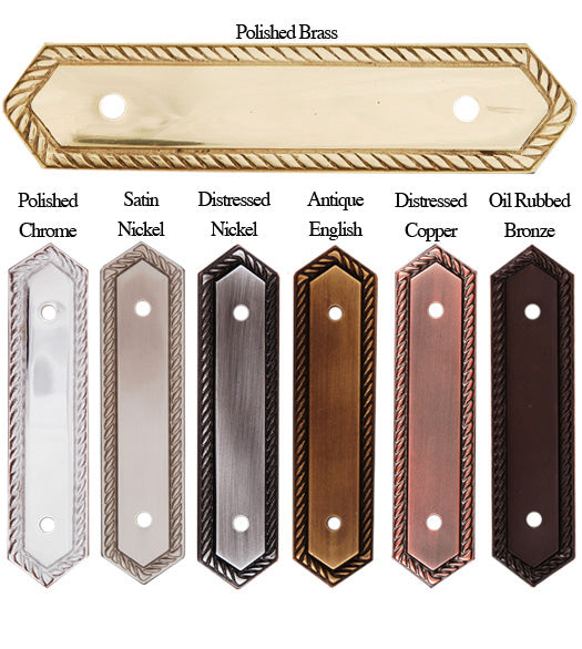 Rope Backplate for 3 inch or 3-1/2 inch Cabinet Pulls, RK International BP-7814