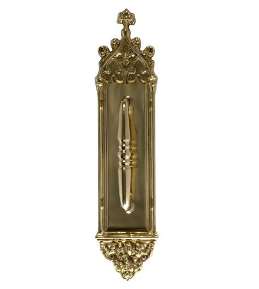Doorware.com Gothic Decorative Pull Plate, Brass Accents A04-P5601