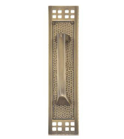 Arts and Crafts Pull Plate, Brass Accents A05-P5351