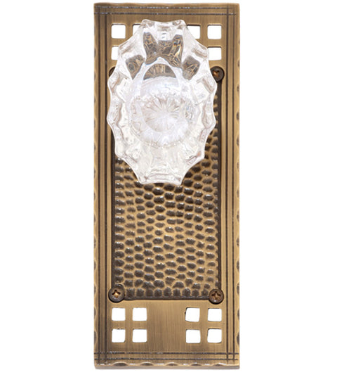 Doorware.com Arts and Crafts Plate with Crystal Savannah Knob, Brass Accents D05-K533-SAV