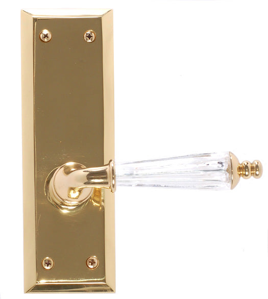 Doorware.com Kingsman Leverset with Quaker Backplate, Brass Accents D07-K539-KIN