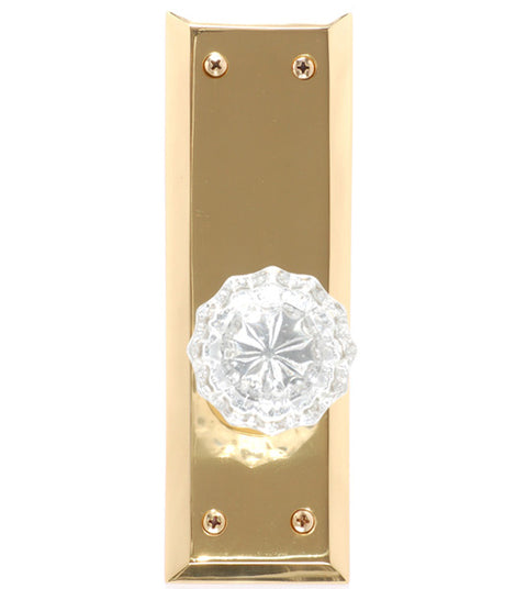 Doorware.com Victorian Glass Knob with Quaker Plate, Brass Accents D07-K539-VIC