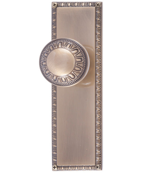 Doorware.com Egg and Dart Knobset, Brass Accents D05-K568-EGD