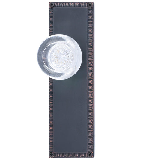 Doorware.com Clear Crystal Empire Knob with Egg and Dart Plate, Brass Accents D05-K568-EMP