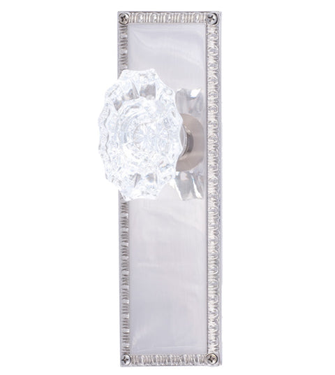 Doorware.com Crystal Savannah Knob with Egg and Dart Backplate, Brass Accents D05-K568-SAV