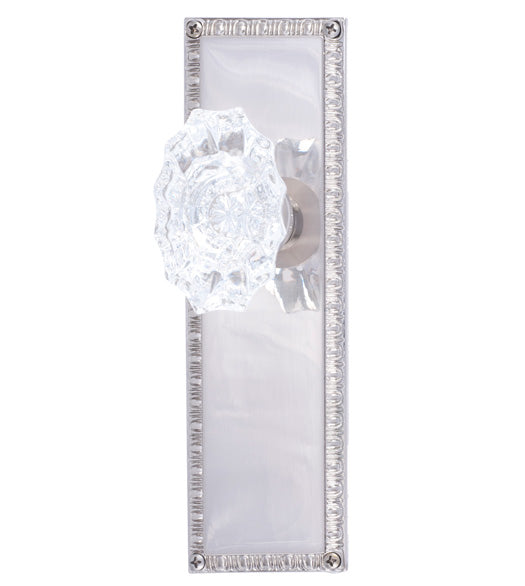 Doorware.com Crystal Savannah Knob with Egg and Dart Backplate, Brass Accents D05-K568-SAV