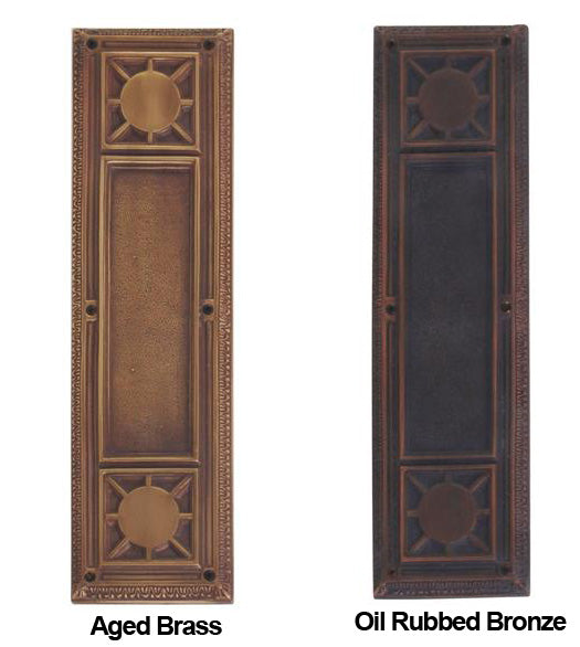 Nantucket Solid Brass Push Plate, Brass Accents A04-P7200