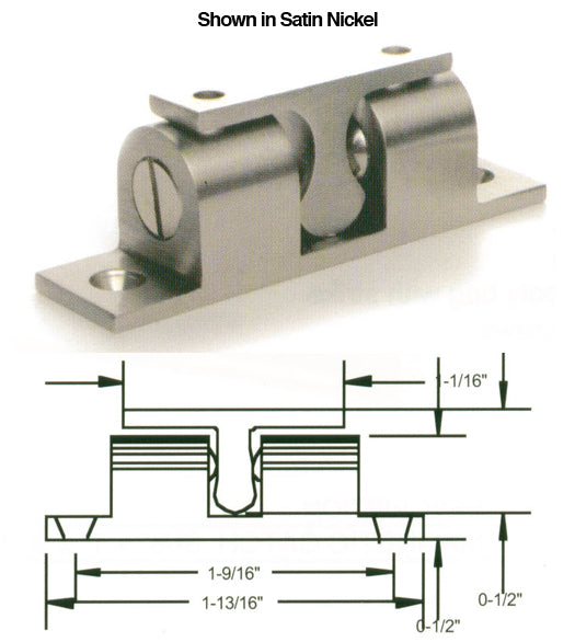 Solid Brass Small Ball Tension Catch, Deltana BTC10