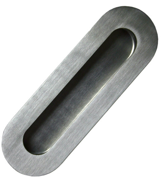 7 Inch Oval Satin Stainless Steel Flush Pull, Canaropa JNF-FP231-180-630
