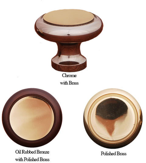 Simple Cabinet Knob with Brass Center, RK International CK-5214