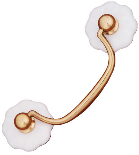 Doorware.com Retro White Porcelain Flower Cabinet Pull, RK International CP-353