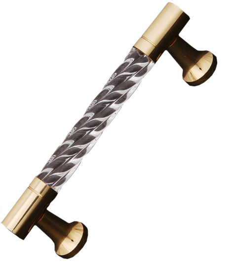 Clear Acrylic Swirl Cabinet Pull Brass Mounts, RK International CP-47