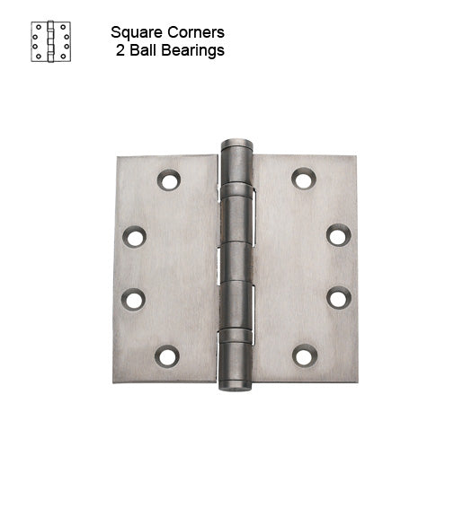 4-1/2 x 4-1/2  Brushed Chrome Commercial Hinge, 2 Ball Bearings, Global CP4545BB-US26D