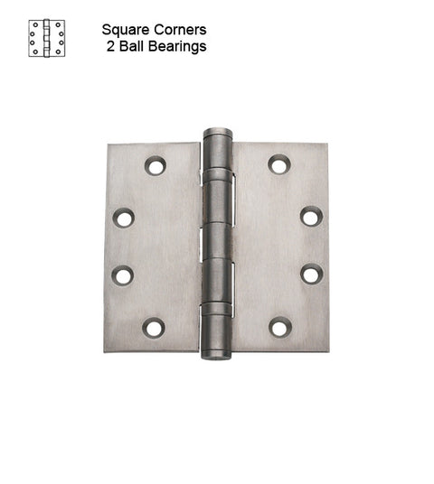 4-1/2 x 4-1/2 Commercial Stainless Steel Hinge, 2 Ball Bearings, Global CS4545BB-US32D