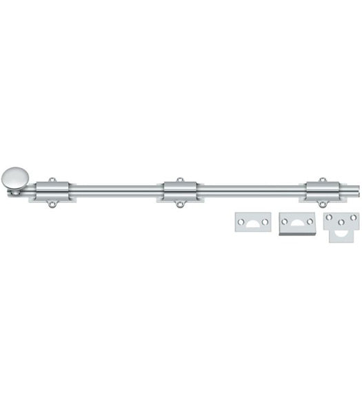 Solid Brass 18 Inch Surface Bolt, Deltana 18SB