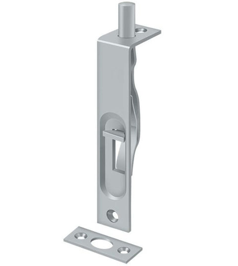 Solid Brass 4 Inch Flush Bolts with Square Corners, Deltana 4FBS
