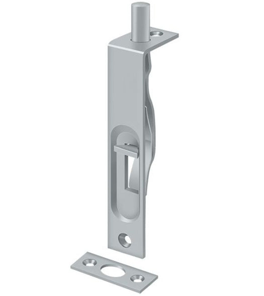 Solid Brass 4 Inch Flush Bolts with Square Corners, Deltana 4FBS