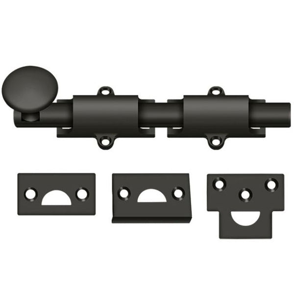 Solid Brass 6 Inch Surface Bolt, Deltana 6SB