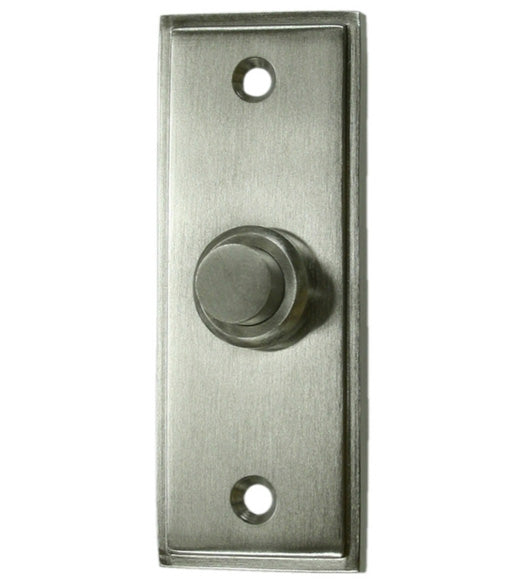 Solid Brass Contemporary Doorbell Button, Deltana BBS333