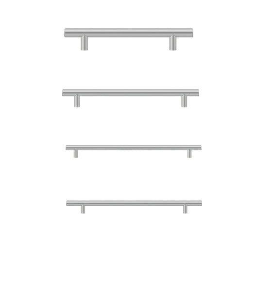 Medium Length Stainless Steel Bar Pulls, from 10 inch - 16 inch c.c., Deltana BPxxxxSS-MD