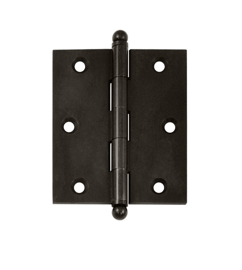 3 Inch x 2-1/2 Inch Solid Brass Cabinet Hinge, Pair, Deltana CH3025