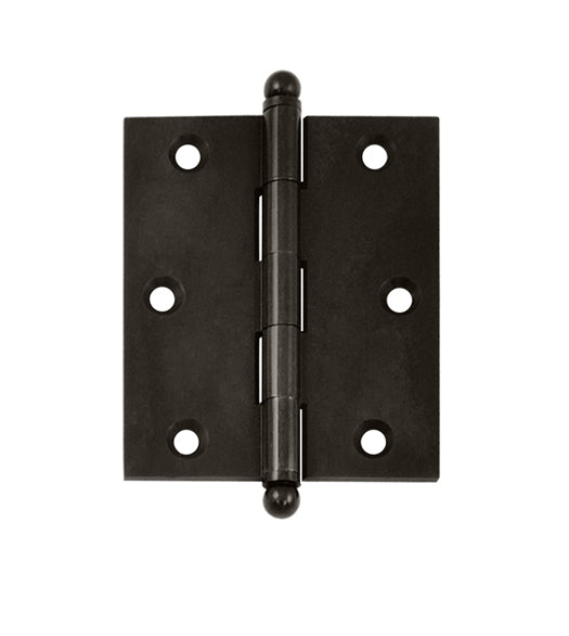 3 Inch x 2-1/2 Inch Solid Brass Cabinet Hinge, Pair, Deltana CH3025
