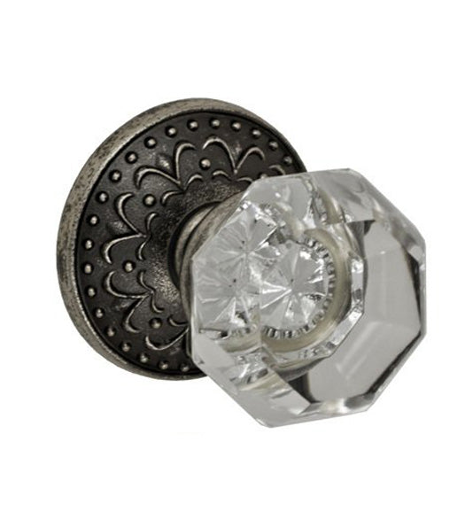 Doorware.com Clear Glass Knob With Venice Rose, Fusion 16-S9