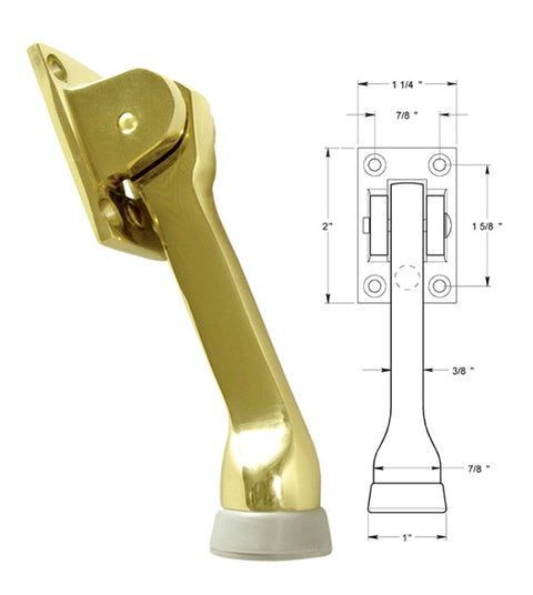 4 Inch Kickdown Door Stop, Deltana DHK4