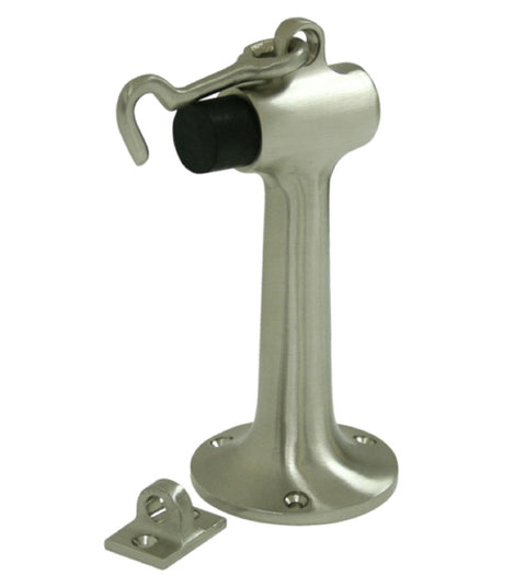 6 Inch Extra Heavy Duty Floor Mount Door Stop with Catch, Deltana DSF630