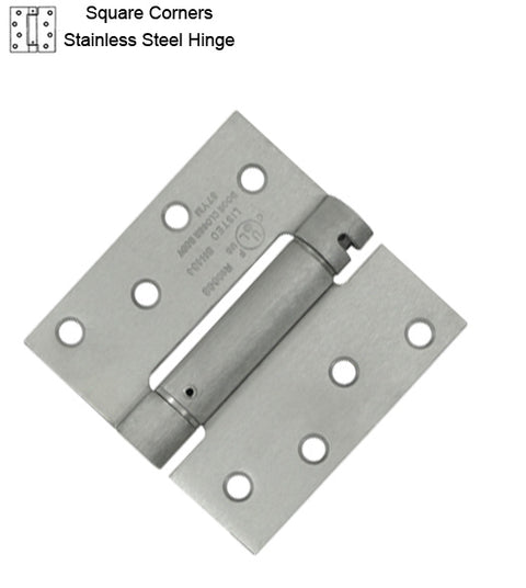 4 x 4 Stainless Steel Spring Hinge, Zigzag Hole, Deltana DSH44U32D