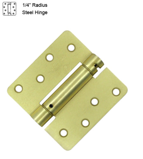4 x 4 x 1/4 Radius Spring Hinge, Zigzag Holes, Deltana DSH4R4