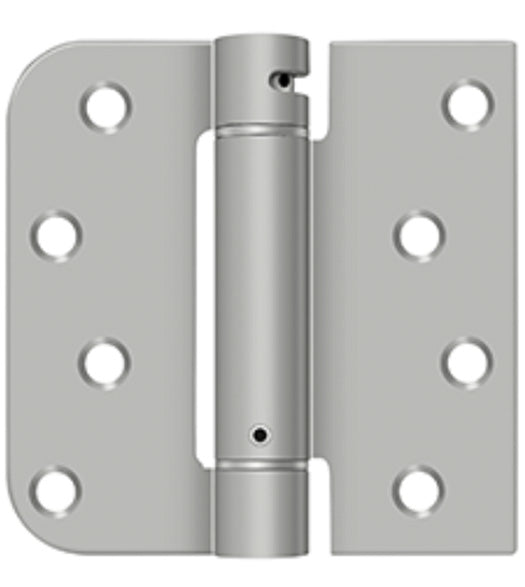Stainless Steel 4 x 4 x 5/8 Radius x Square Corner Spring Hinge, Deltana DSH4SR532D